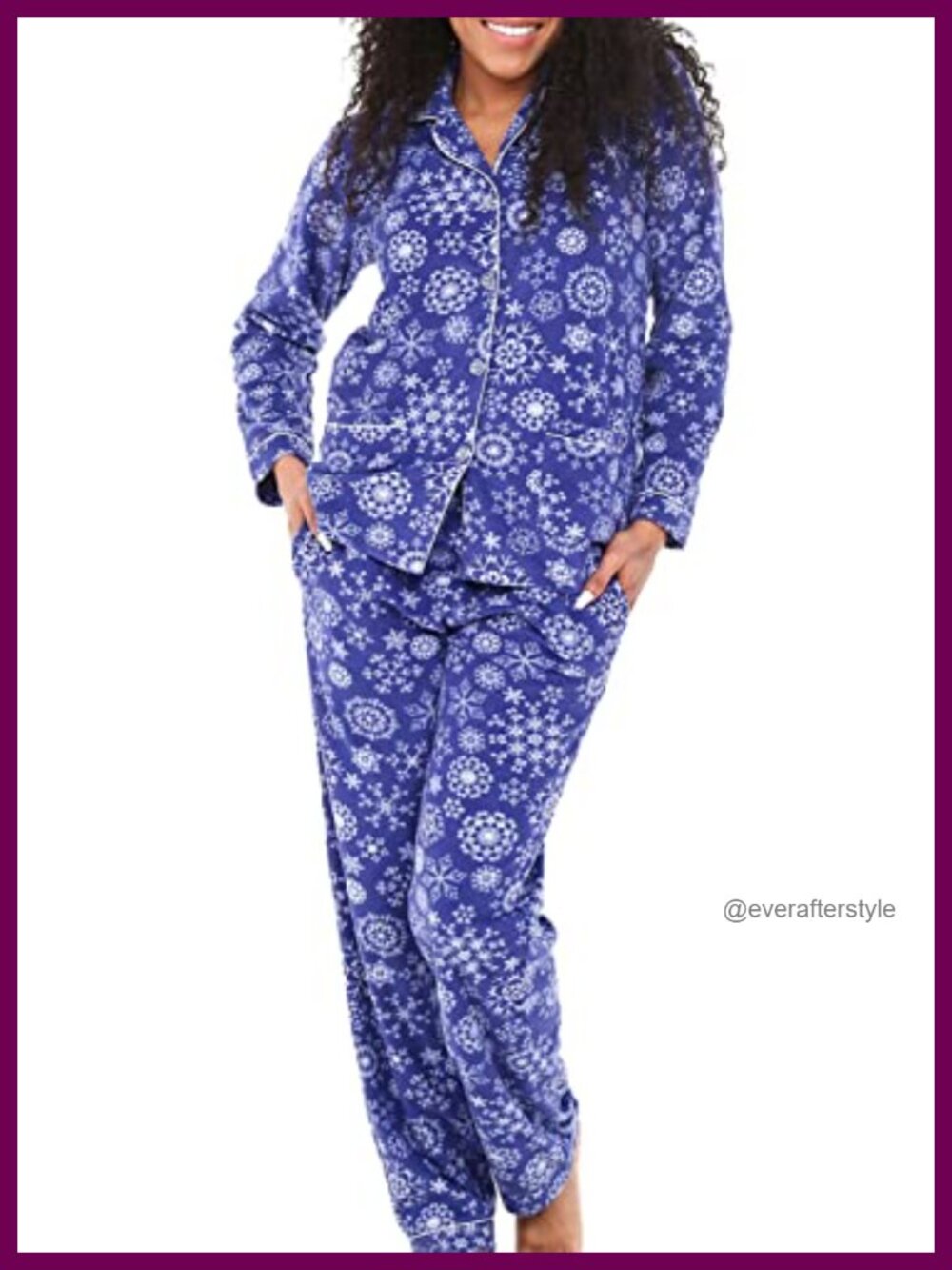Soft Warm Fleece Pajama Set Button Down Top Elastic Waist Lounge PJ